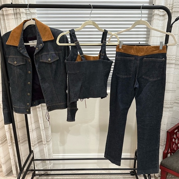 Designer Jean Jacket with Ultra Suede Collar - Picture 15 of 16